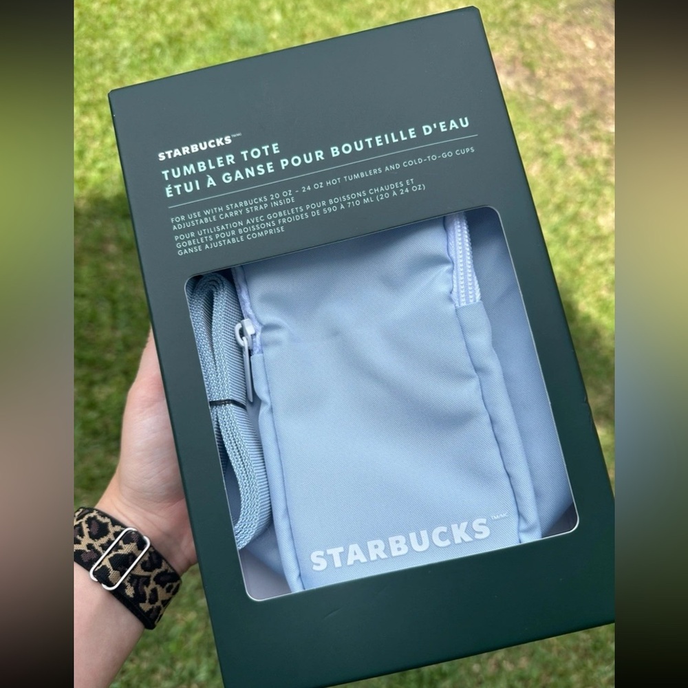 Starbucks Spring 2025 Tumbler Tote Bag With Adjustable Strap Powder Blue NIB - Picture 7 of 9